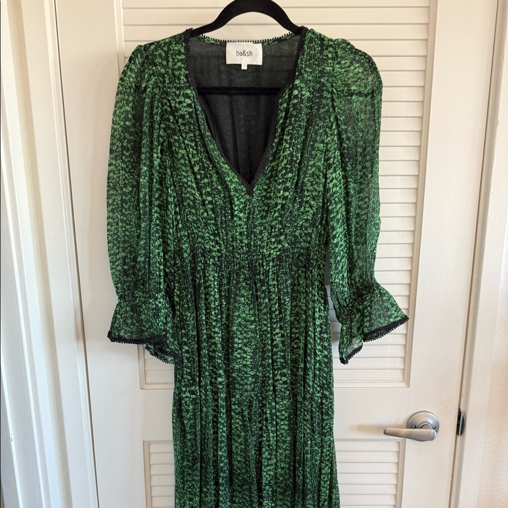 Ba&sh Robe Clovia Printed Tiered Midi-Dress